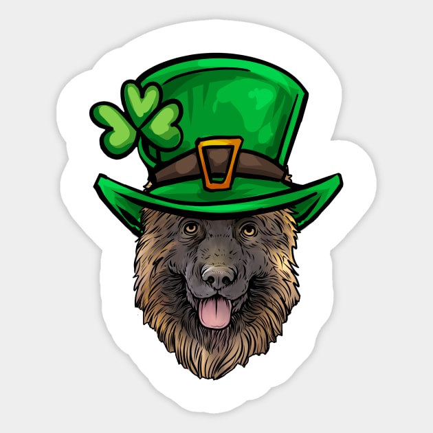 St Patricks Day German Shepherd Sticker by whyitsme